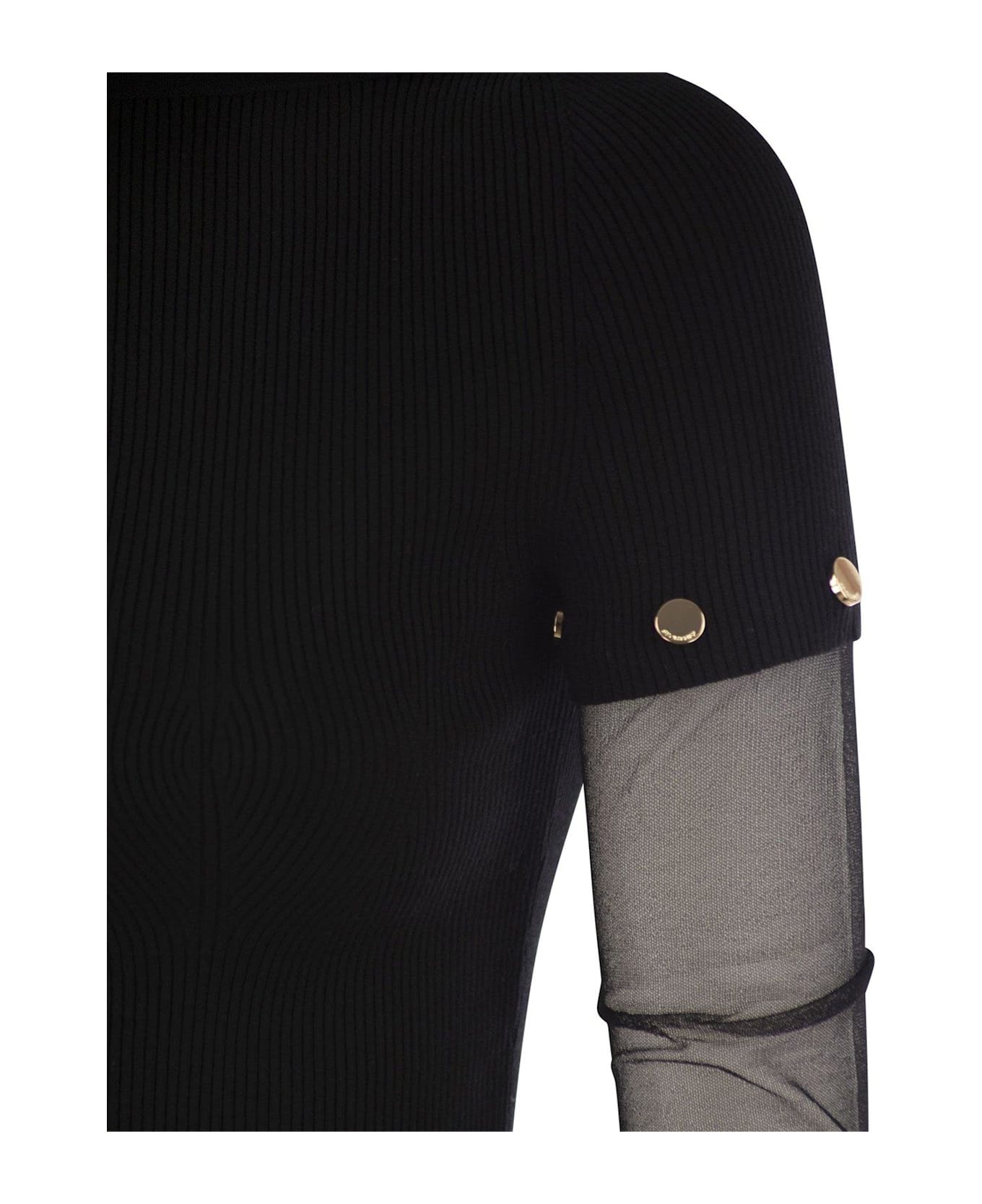 Boat Neck Long-sleeved Jumper - 4