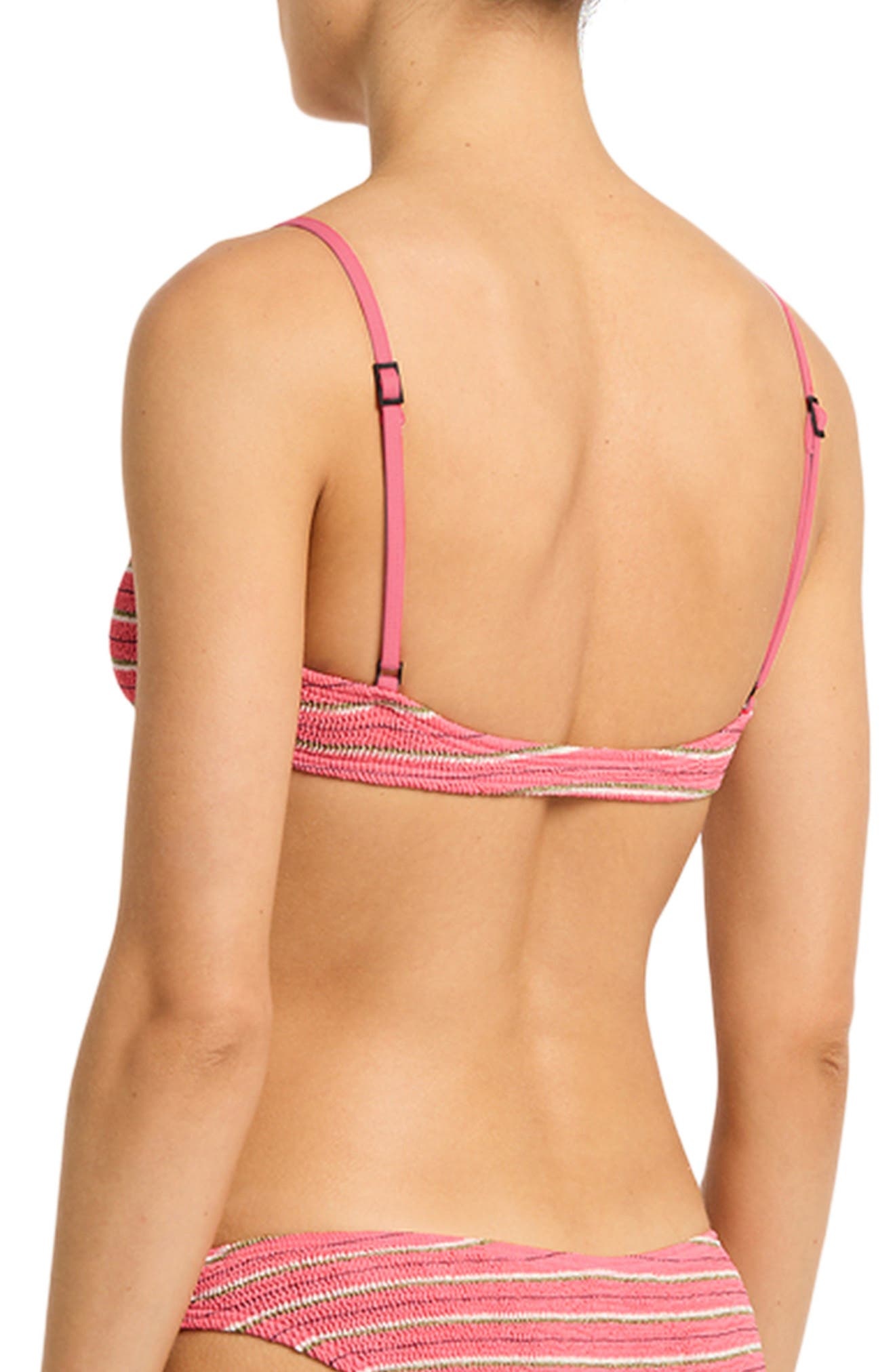 bond-eye Gracie Stripe Underwire Balconette Bikini Top in Watermelon Stripe at Nordstrom - 2