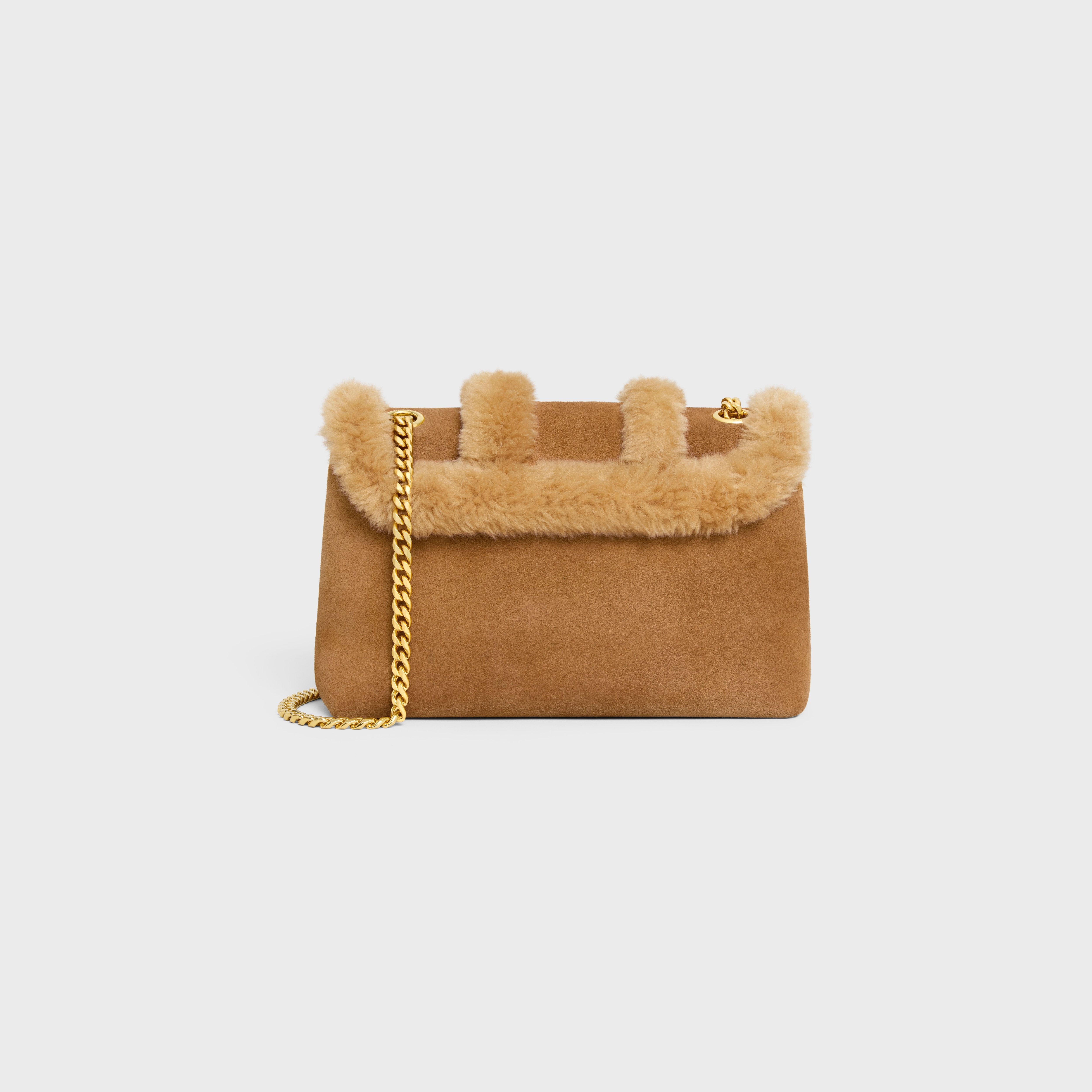 Medium Celine Victoire Bag in SUEDE CALFSKIN AND SHEARLING - 3