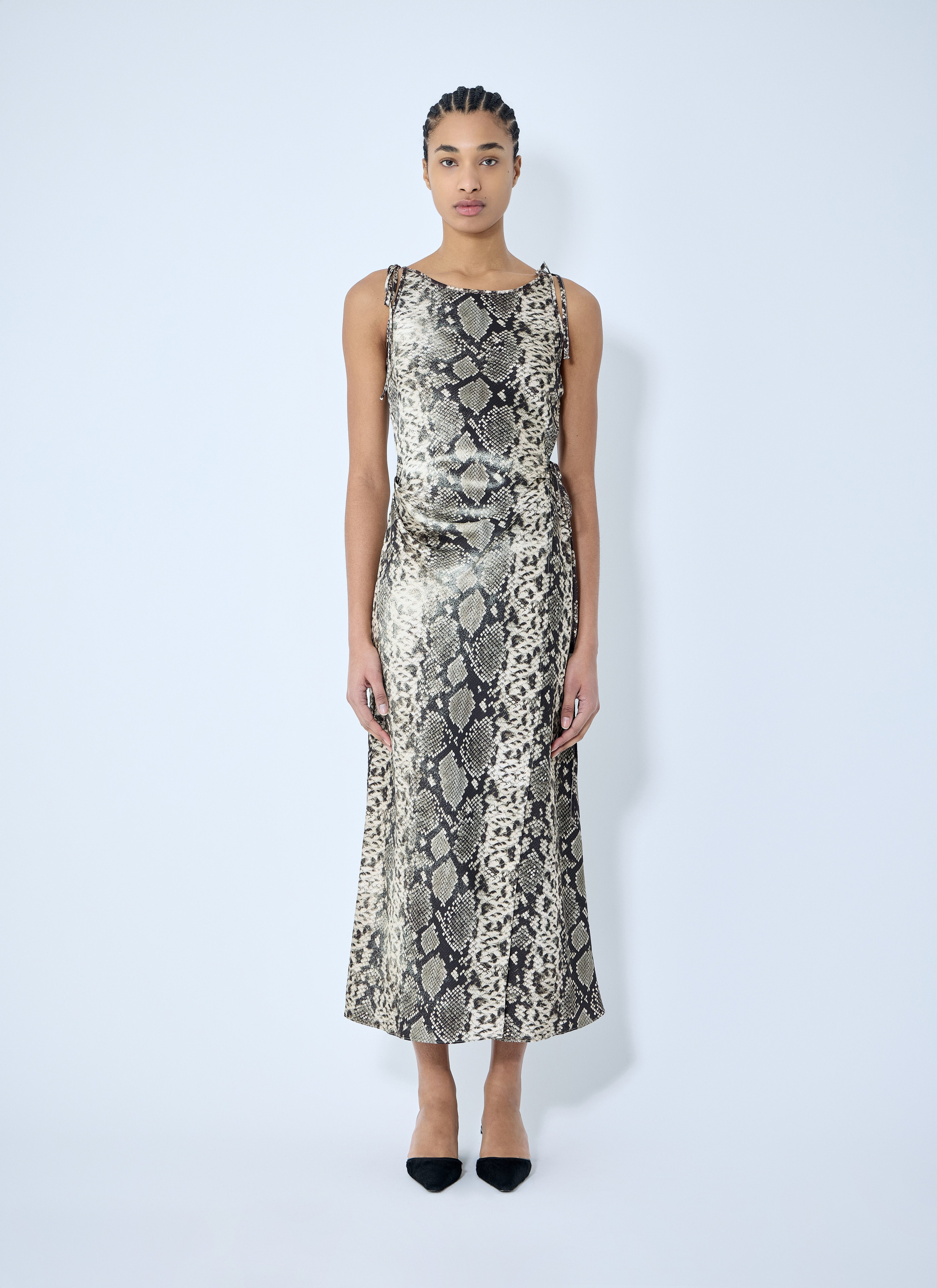 Acne Studios Women Satin Python Print Midi Dress - 1