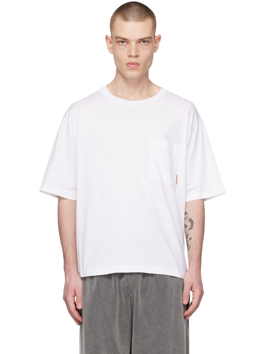 White Patch Pocket T-Shirt - 1