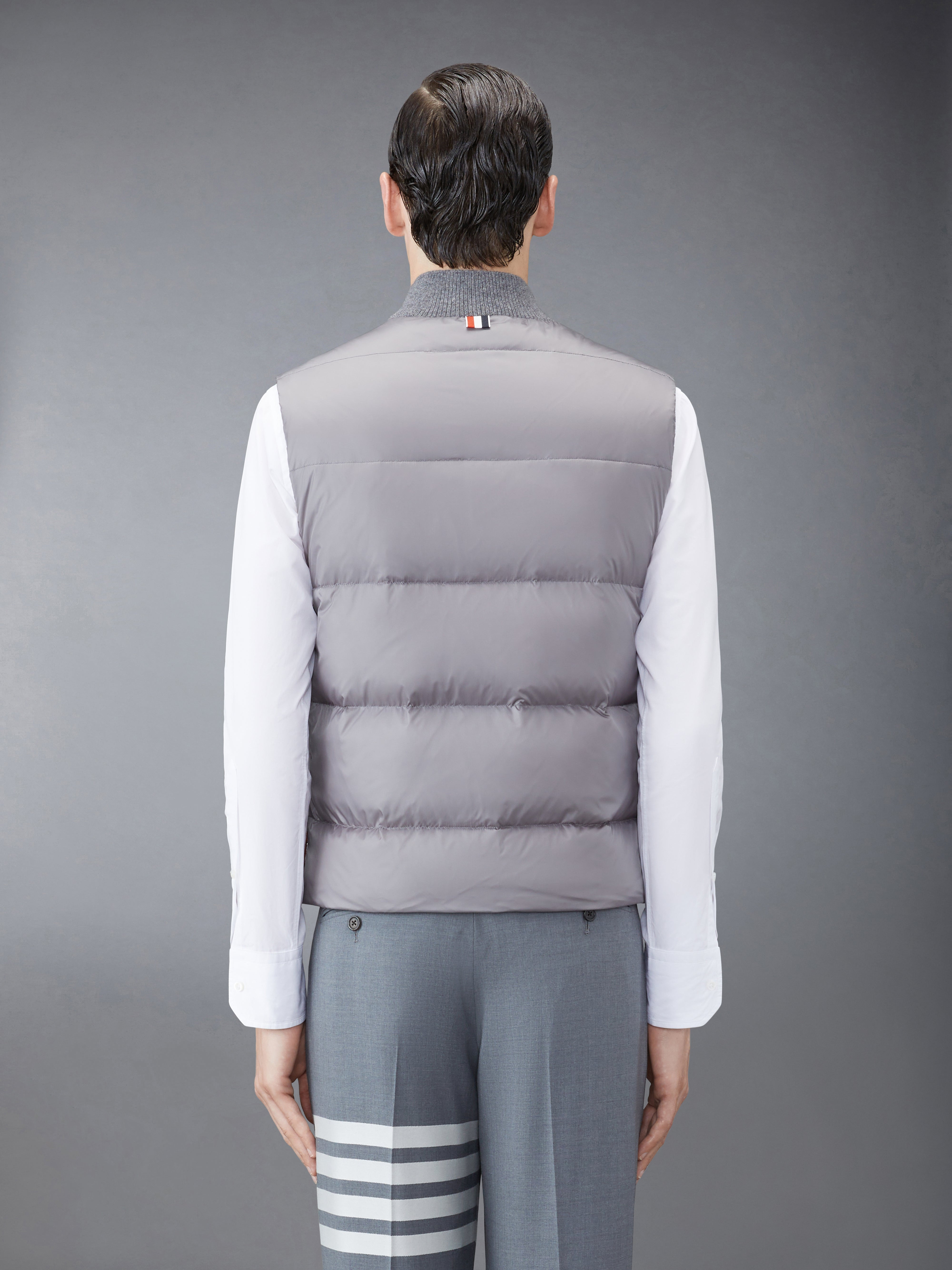 Medium Grey Matte Nylon 4-Bar Down Vest - 2