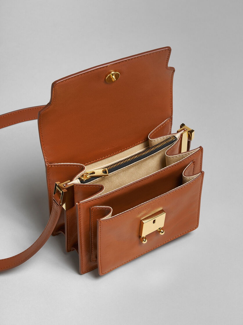 TRUNK SOFT MINI BAG IN BROWN LEATHER - 4