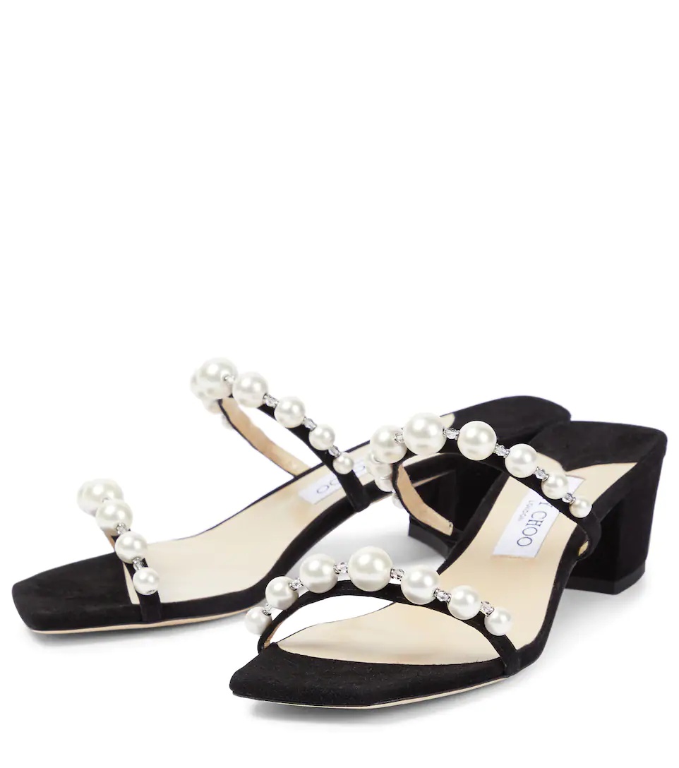 Amara 45 embellished suede sandals - 3