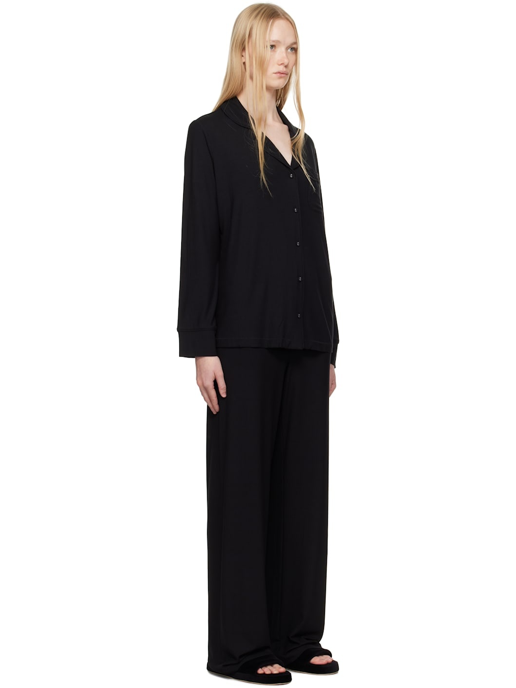Black Soft Lounge Sleep Pyjama Set - 2