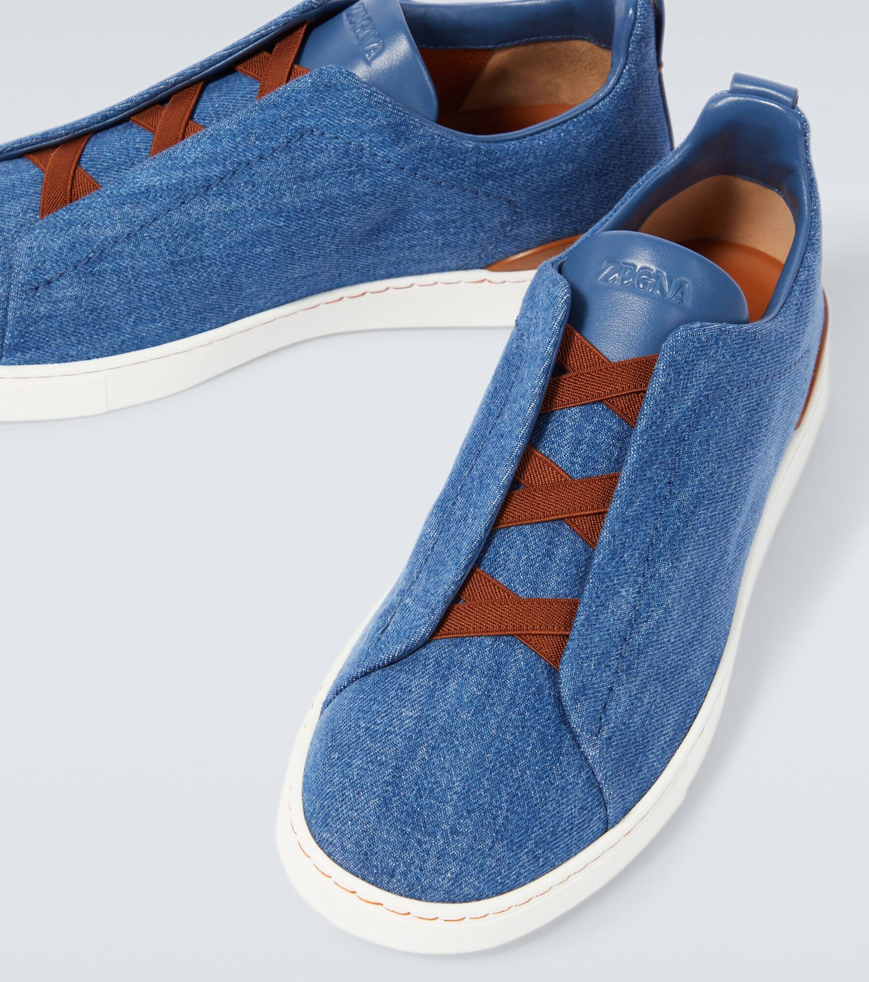 Triple Stitch denim sneakers - 3