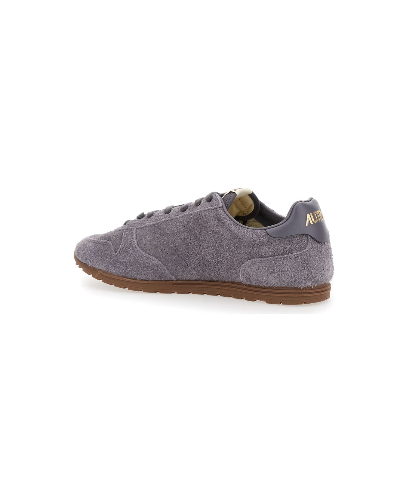 'windspin Low' Grey Sneaker With Logo On The Side And On The Heel In Suede Man - 3