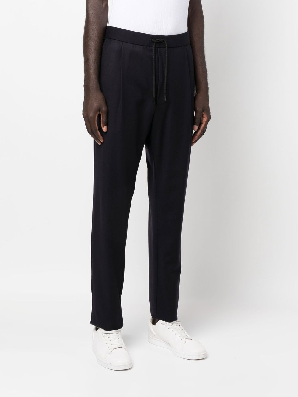 drawstring virgin wool track trousers - 3