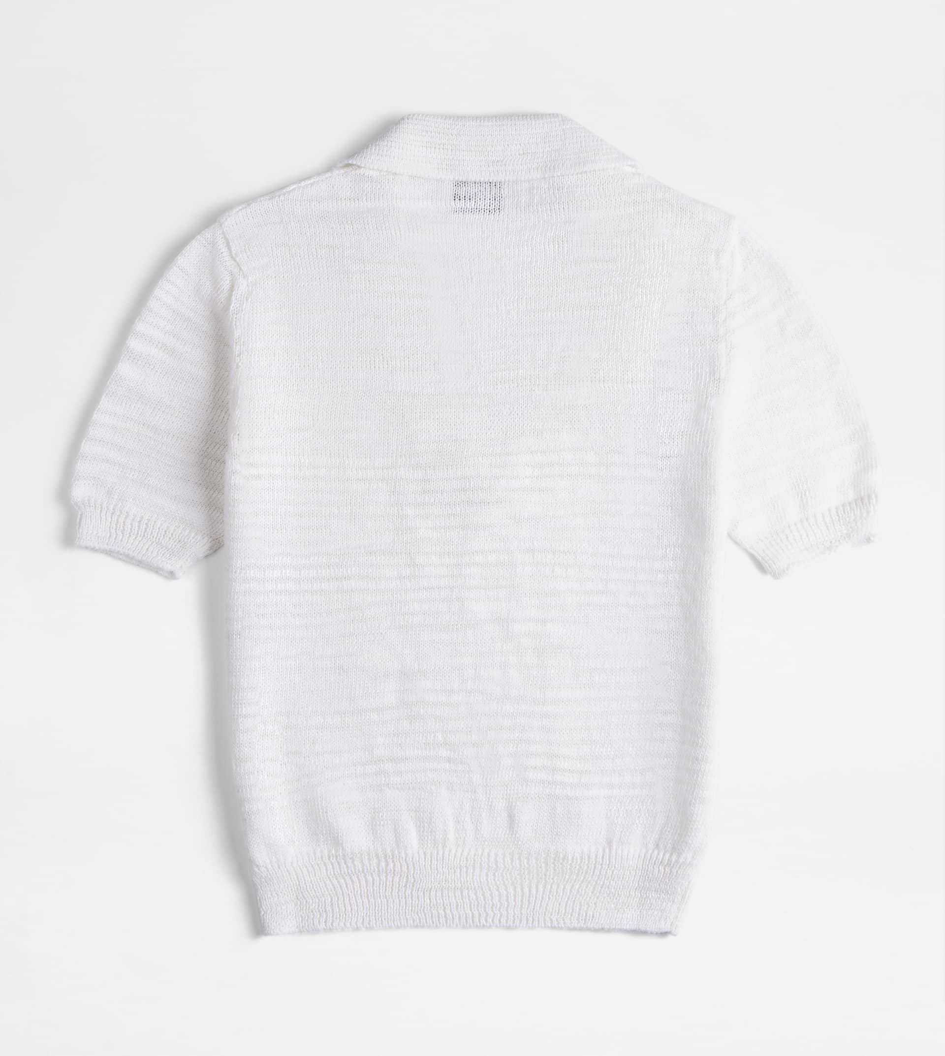 SHORT-SLEEVED POLO SHIRT IN KNIT - WHITE - 7
