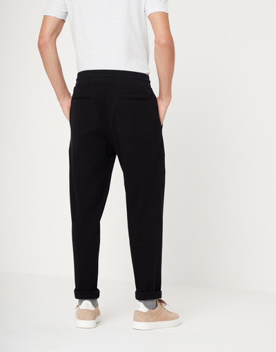 Brunello Cucinelli Techno cotton French terry trousers with crête detail outlook
