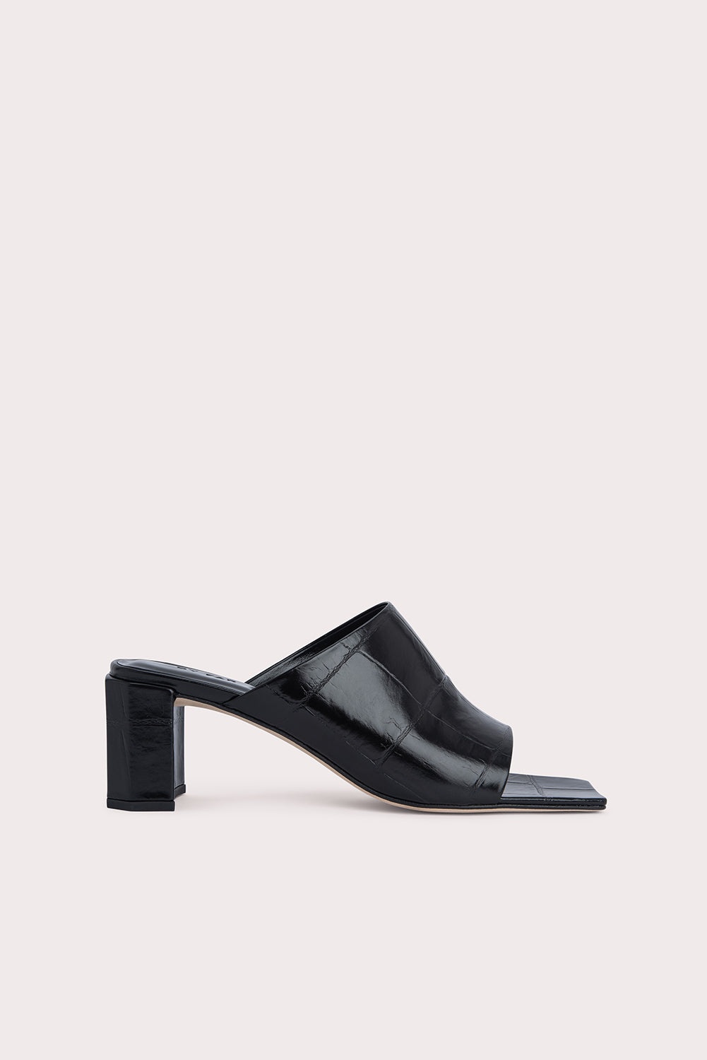 Katya Black Maxi Croco Embossed Leather - 1