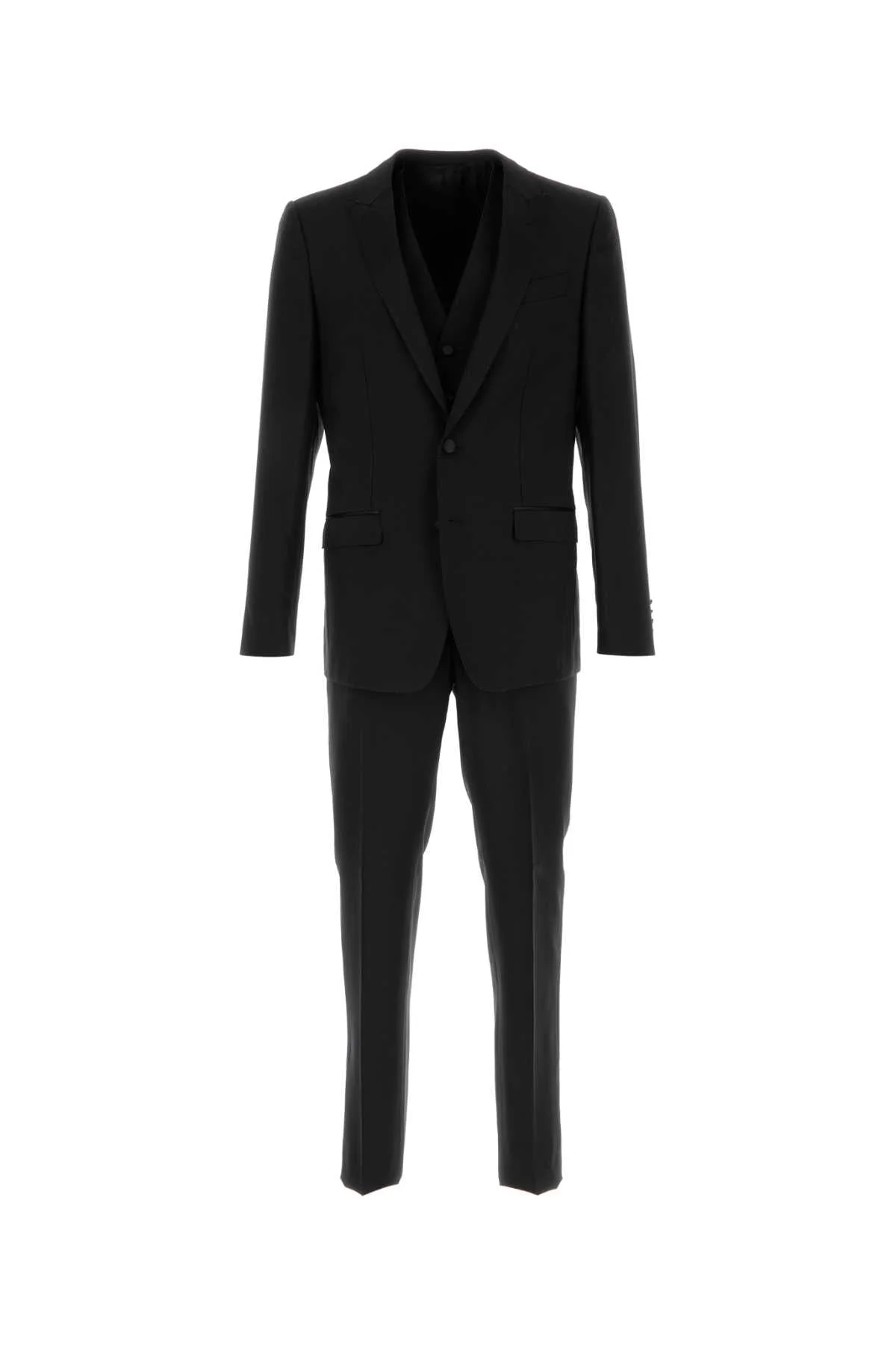 Dolce & Gabbana Virgin Wool Pant Suit — Black - 1