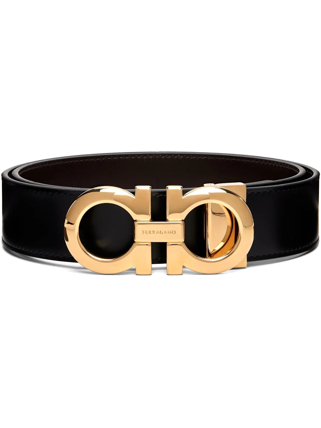 Black Reversible & Adjustable Gancini Belt - 1
