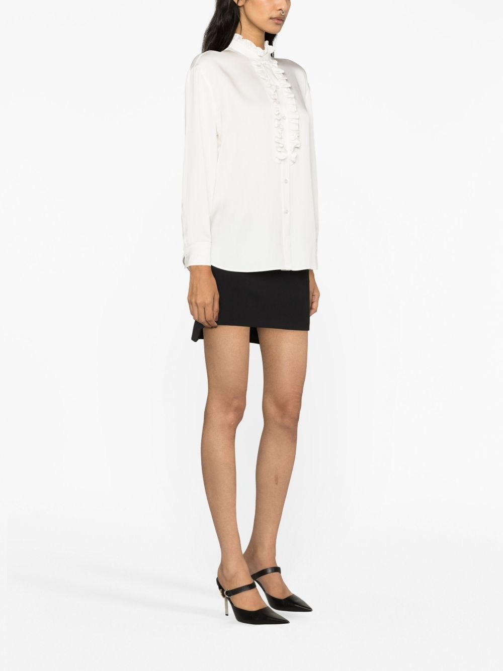 ruffle-detail long-sleeve shirt - 3
