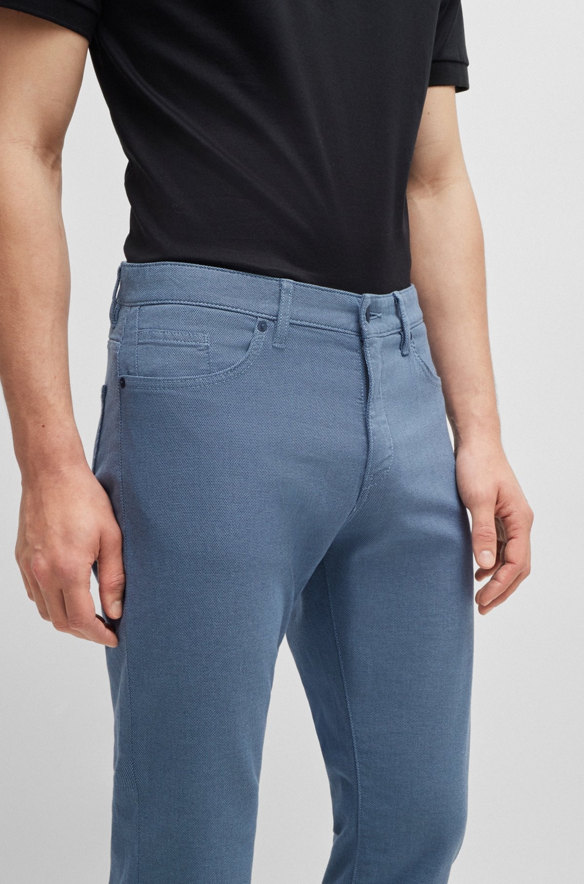 SLIM-FIT JEANS IN TWO-TONE STRETCH DENIM - 5