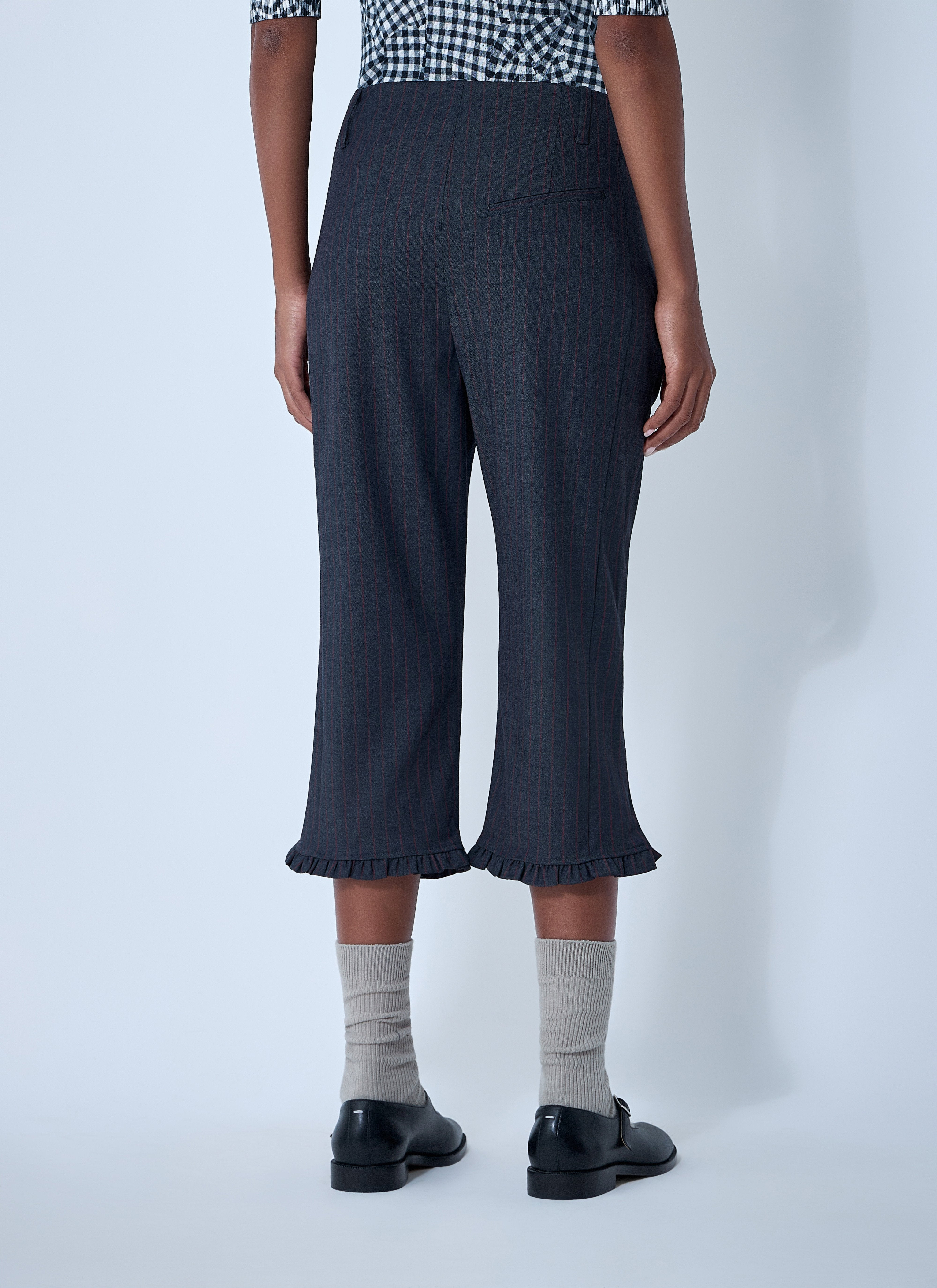 Ganni Women Stretch Stripe Capri Pants - 4
