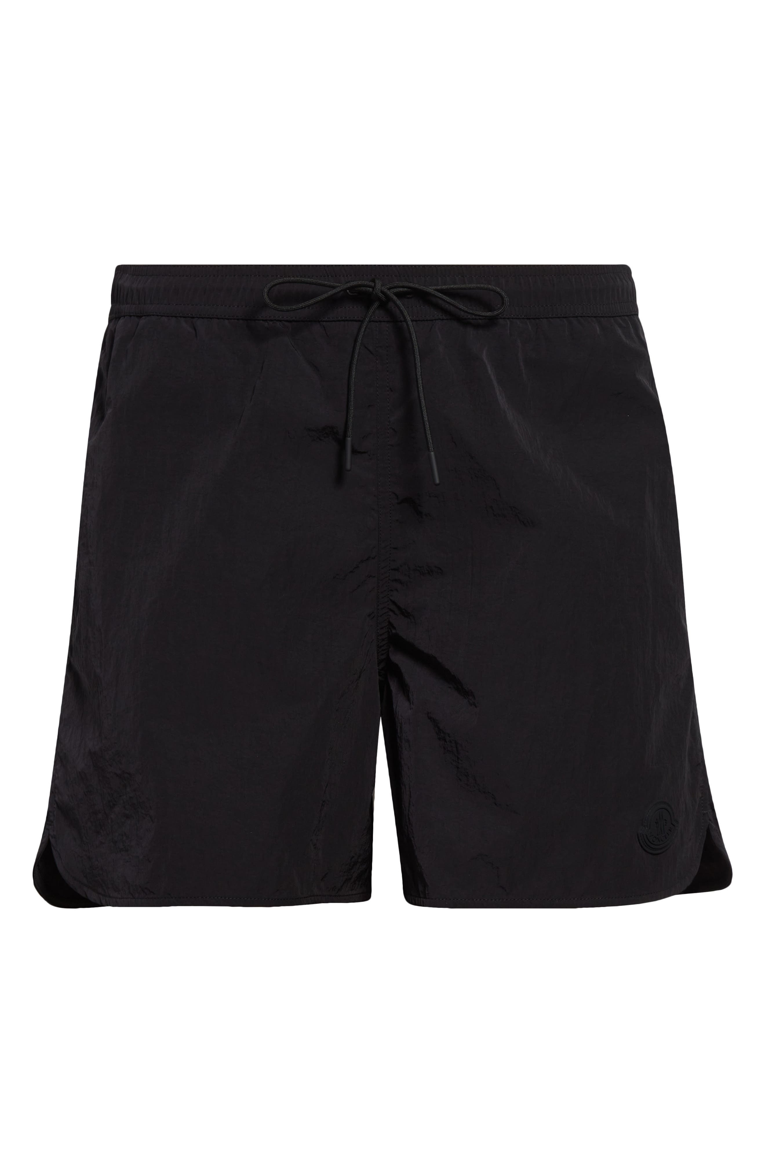 Moncler Crinkled Nylon Swim Trunks in Black at Nordstrom - 6