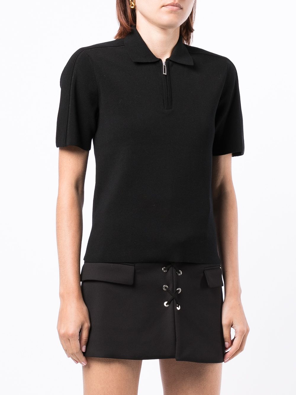 half-zip short-sleeved polo top - 3