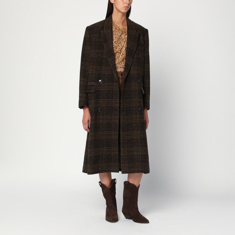 Isabel Marant Étoile Kaki Checked Lexana Double-Breasted Coat Women - 1