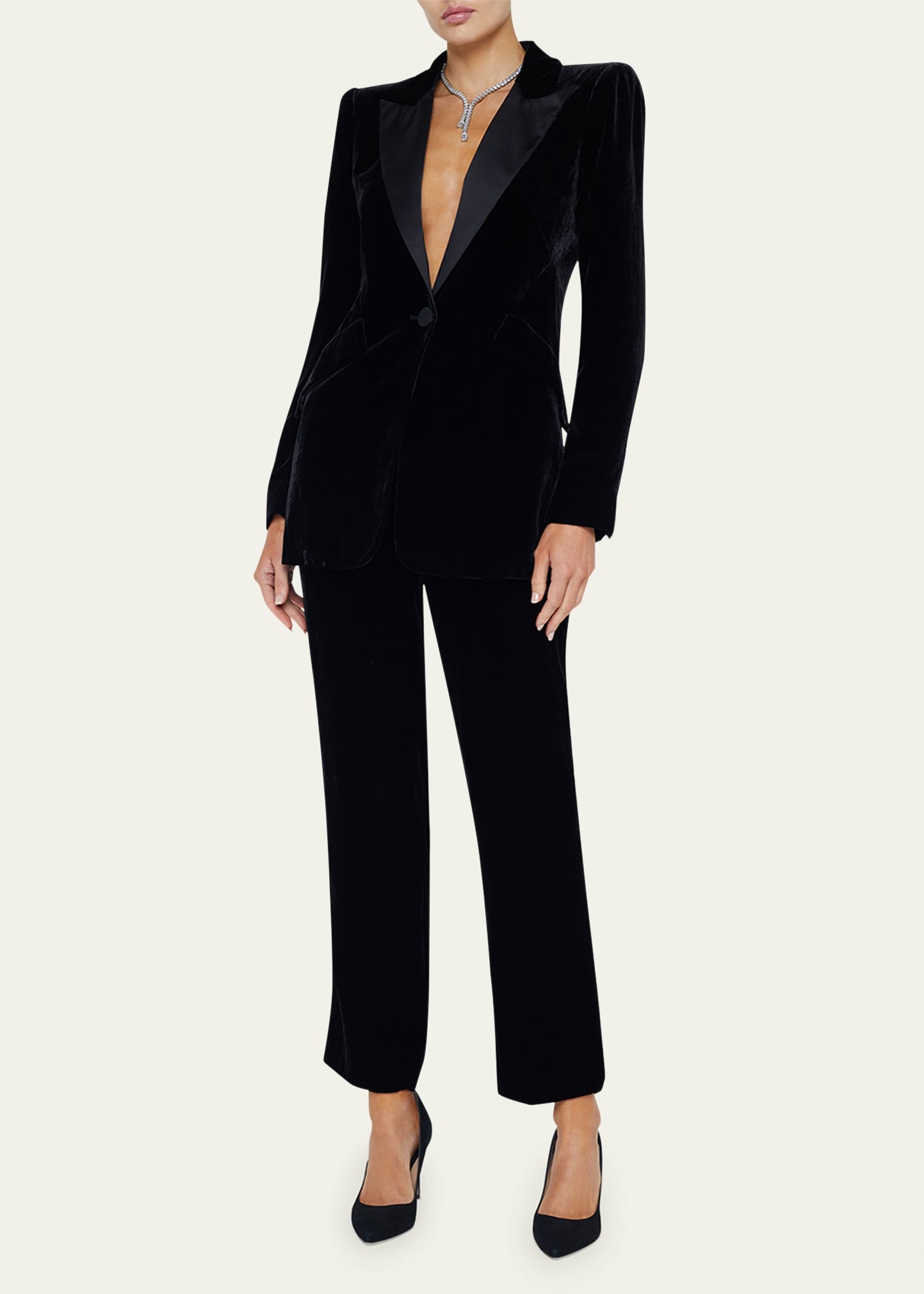 Sheila Structured Velvet Tux Blazer - 2