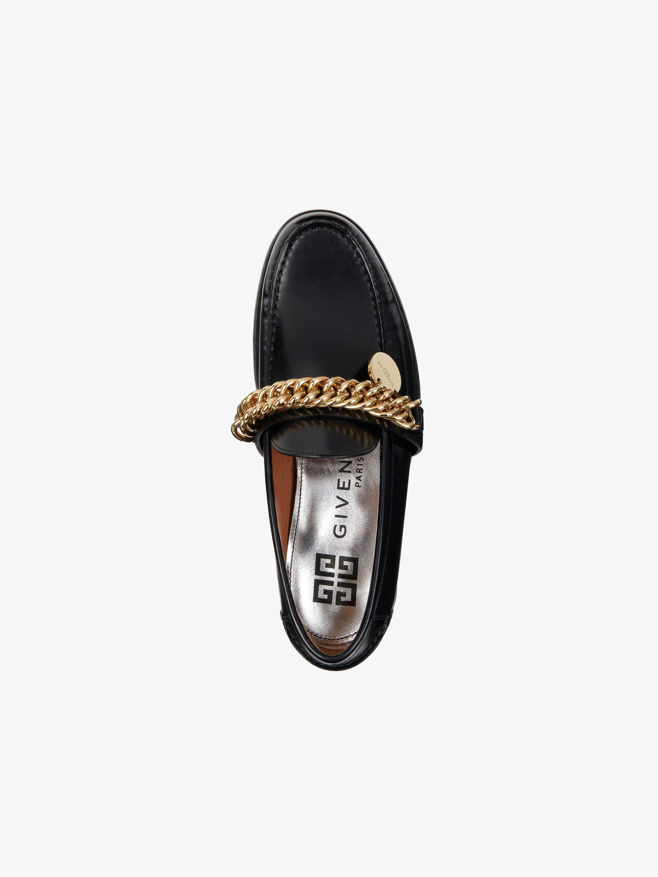 Loafers in leather with chain - 6