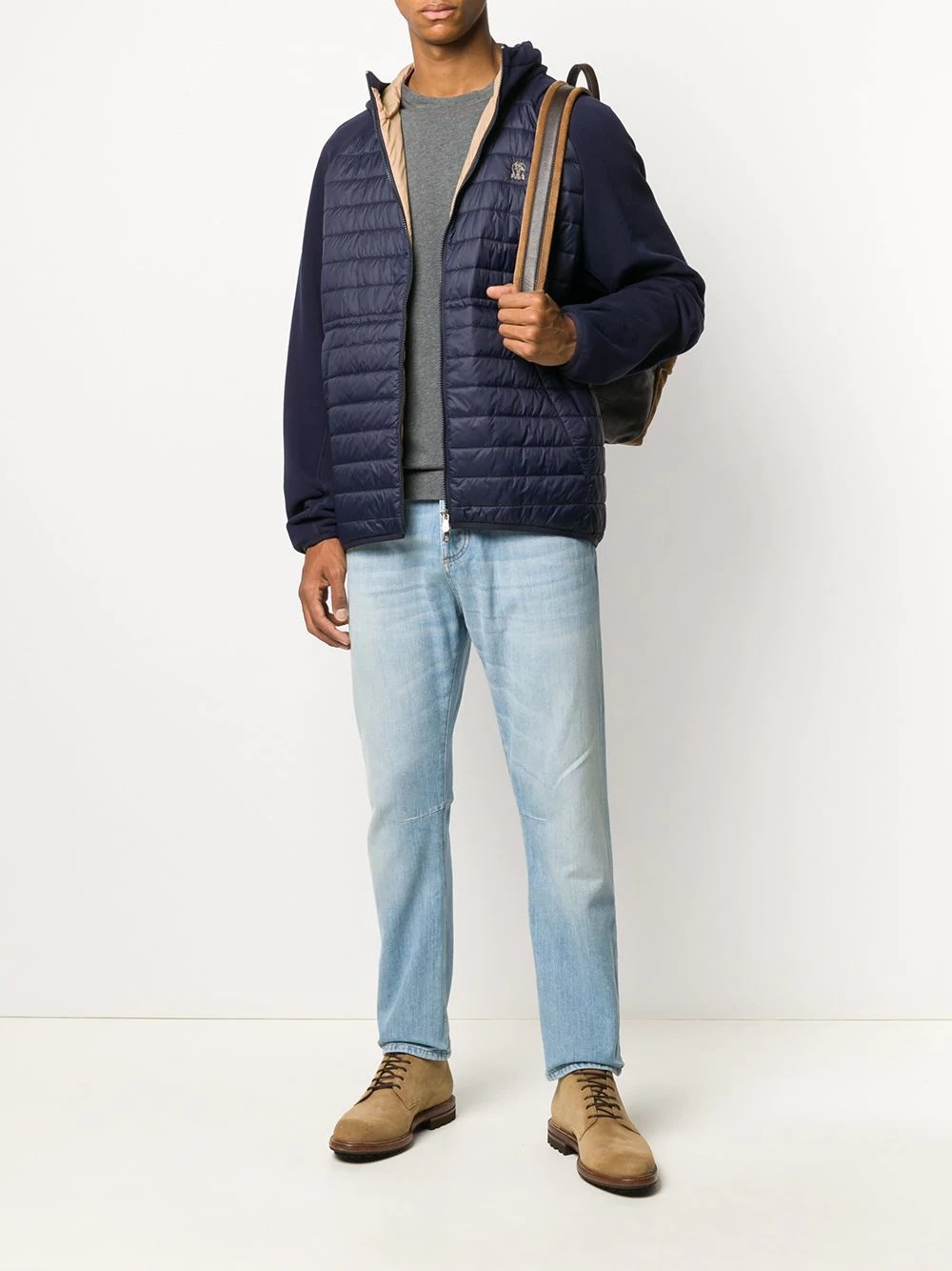 quilted panel jacket - 2