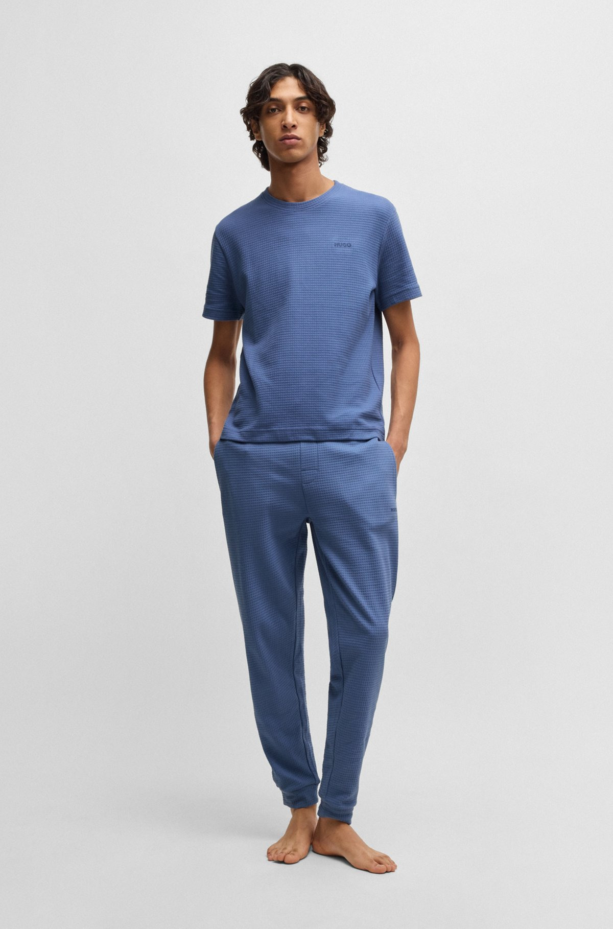 COTTON-BLEND PYJAMA T-SHIRT WITH EMBROIDERED LOGO - 3