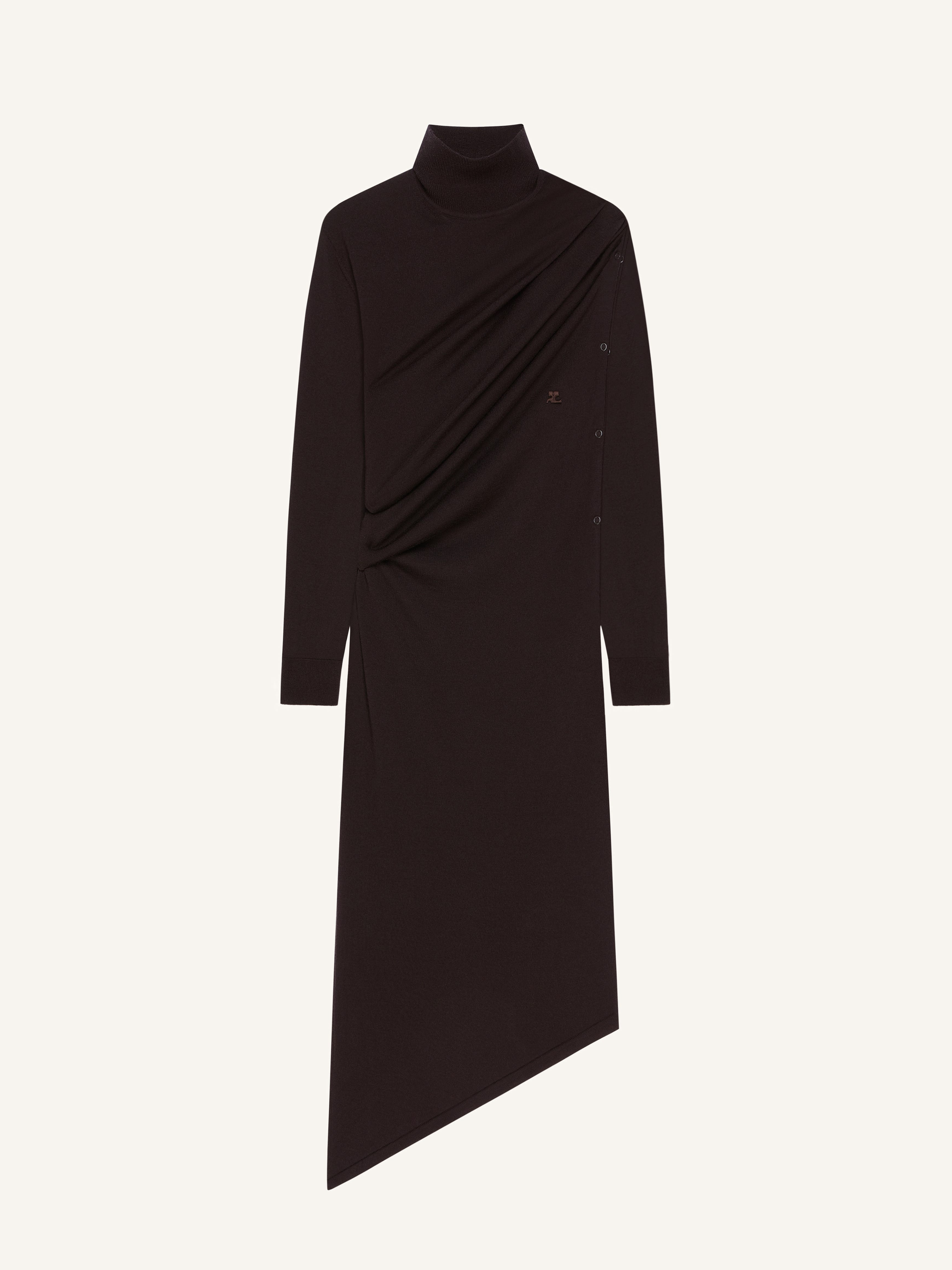 OFF-SHOULDER WOOL DRESS - 6
