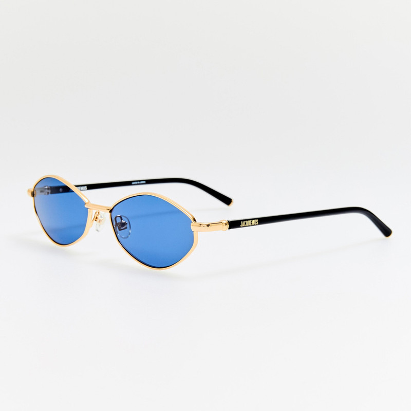 LINDA FARROW Sirocco Sunglasses in Light Gold and Navy outlook