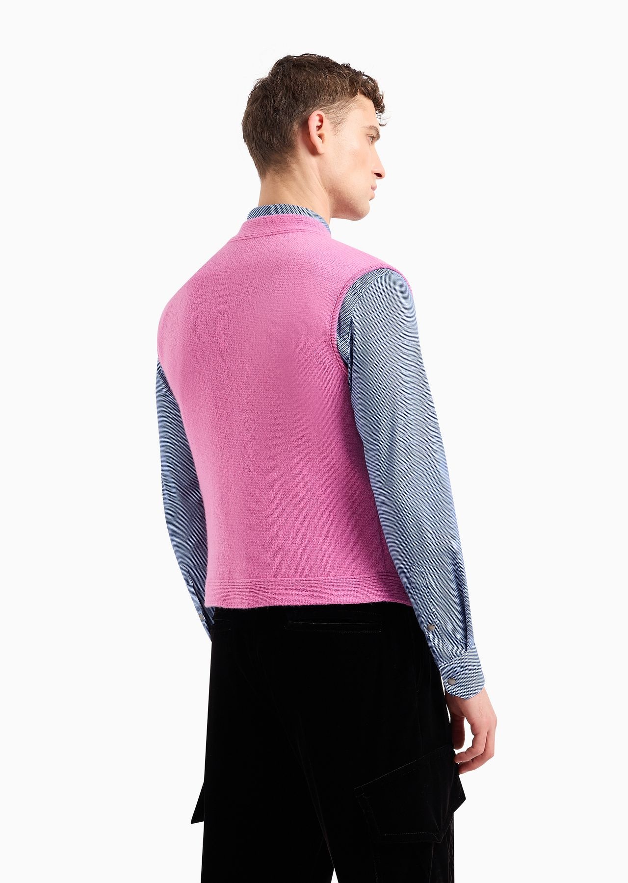 Single-breasted cashmere knit waistcoat - 3
