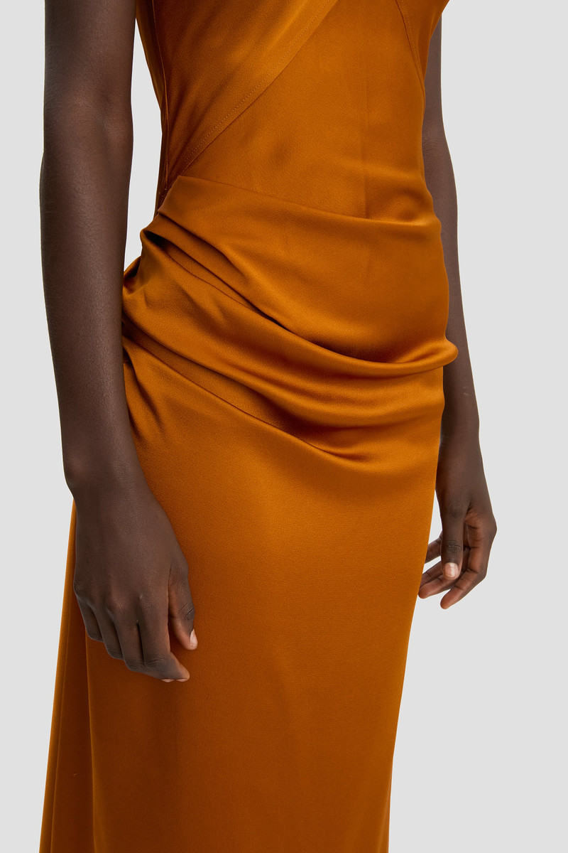 Draped Cami Floor-Length Dress In Bronze 4