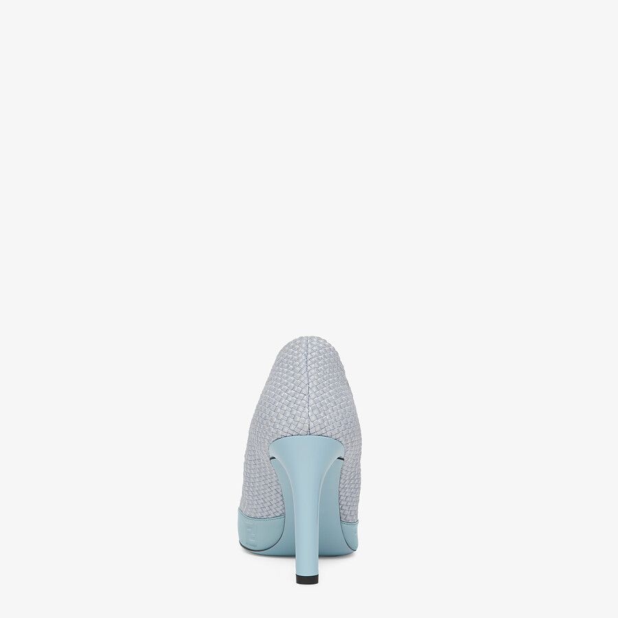 Light blue stretch lace pumps - 3