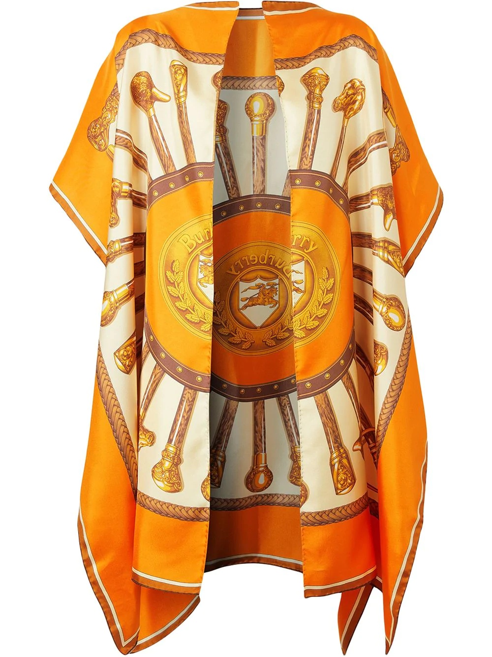 archive-print scarf cape - 1