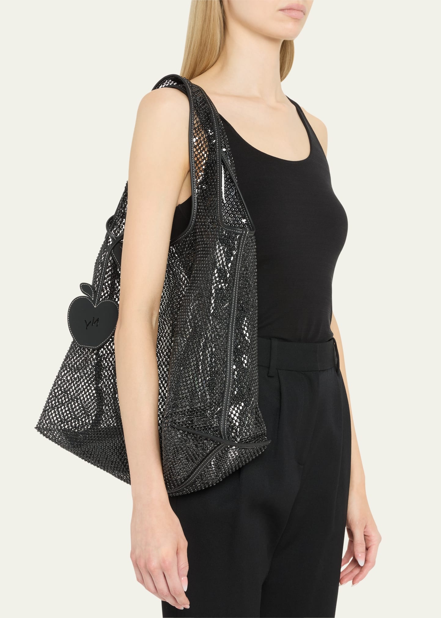 Embellished Mesh Market Tote Bag - 2
