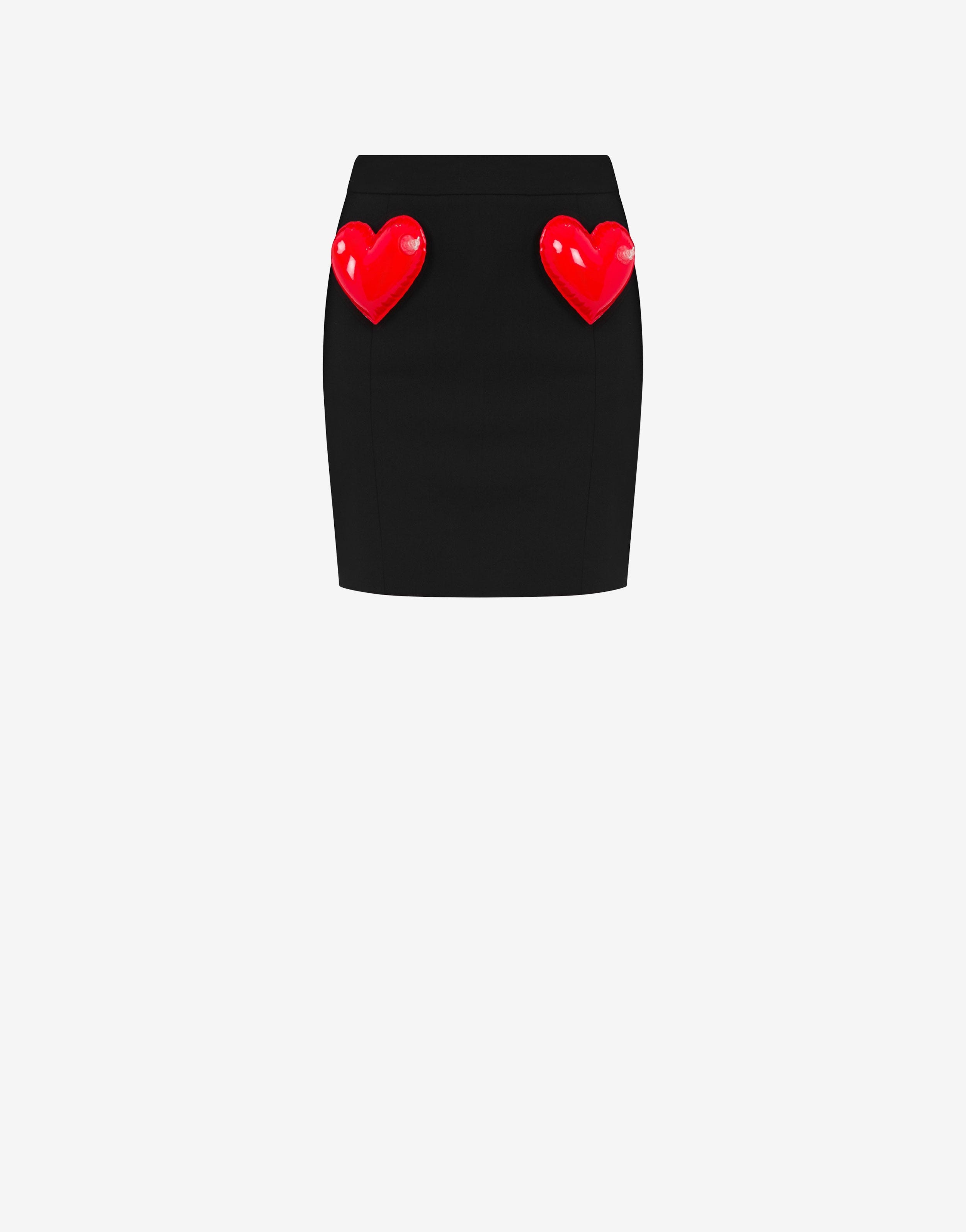 INFLATABLE HEARTS STRETCH GABARDINE MINI SKIRT - 1
