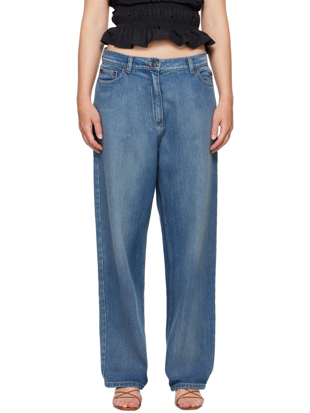 Indigo Loose Leg Jeans - 1