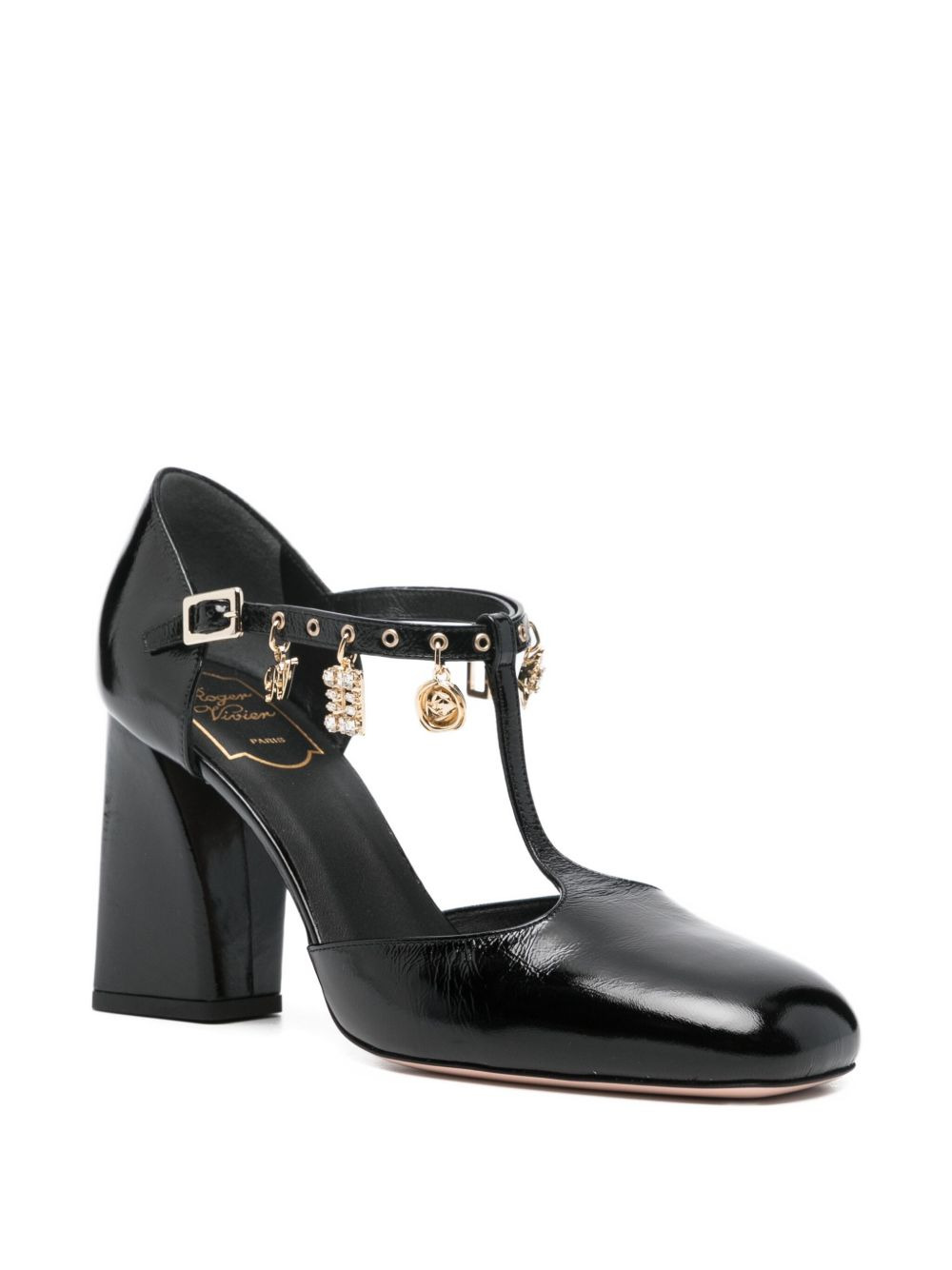 85mm leather heeled pumps - 2
