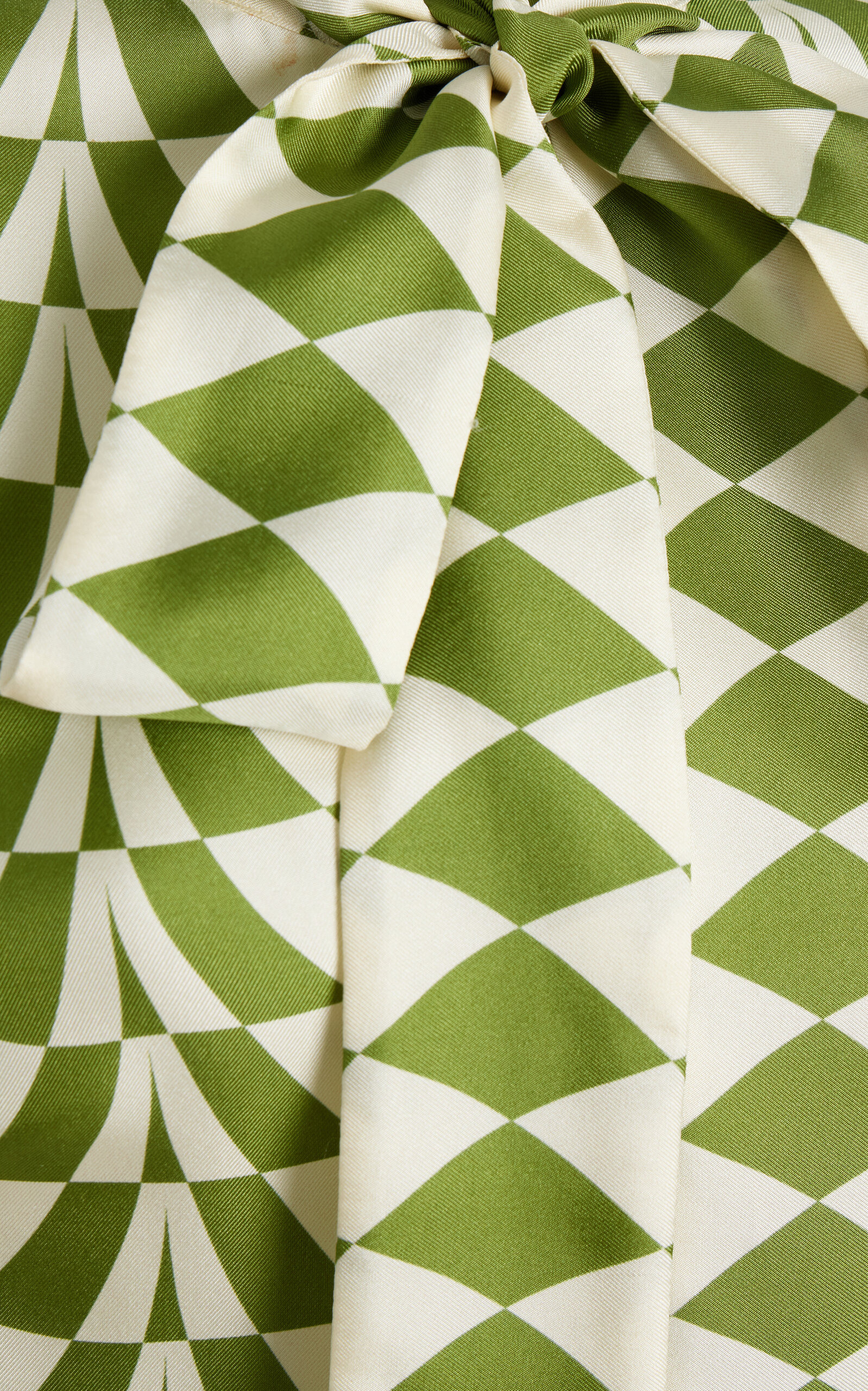Belted Silk Twill Midi Shirt Dress green - 6