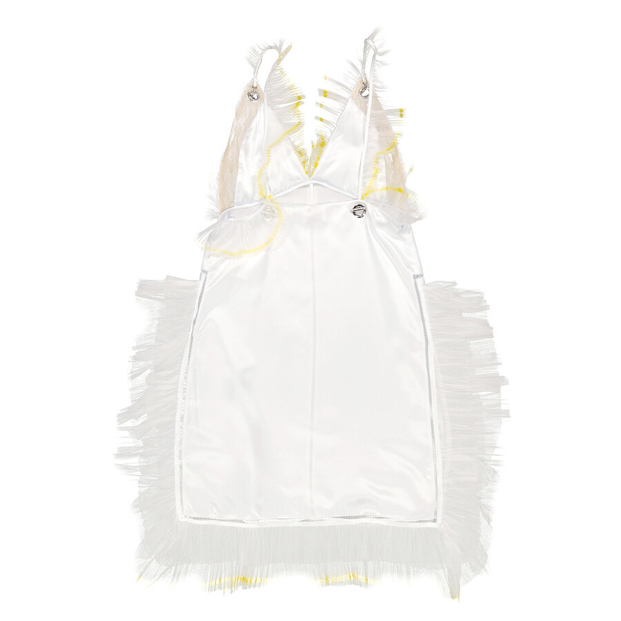 Burberry Ladies Chantilly Lace And Ruffle Detail Silk Slip Dress - 7