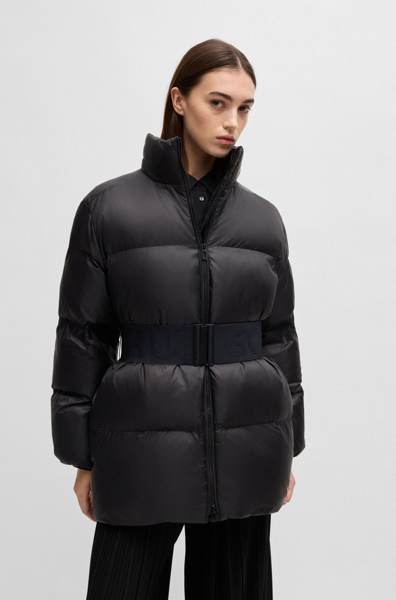 DETACHABLE-HOOD PADDED JACKET WITH REMOVABLE LOGO BELT 2