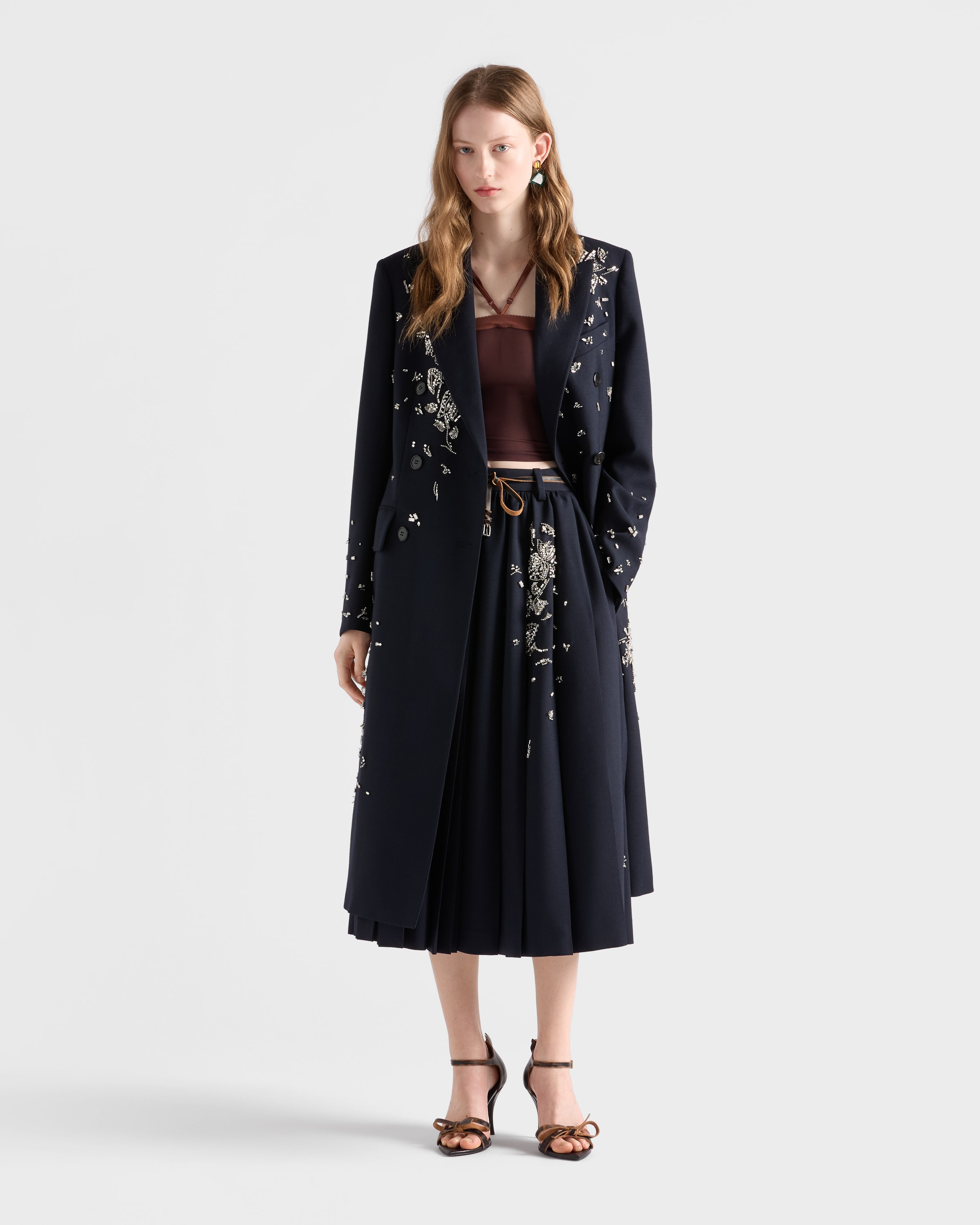 Embroidered rush stitch midi-skirt - 2