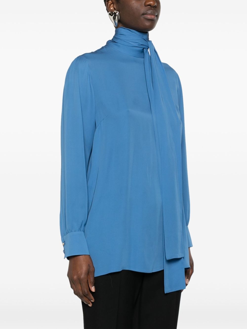 tie-neck silk blouse - 3