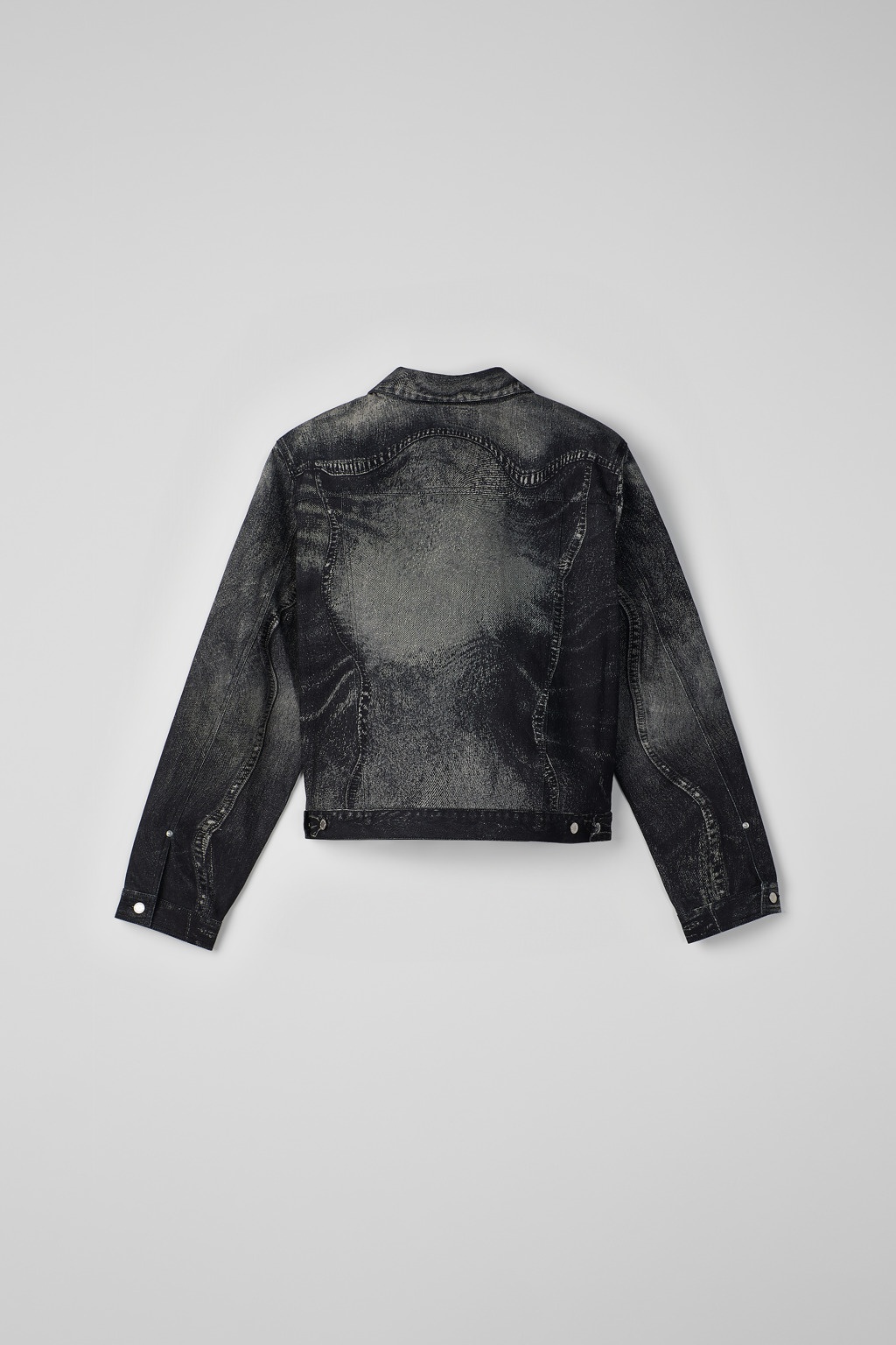 Black-Gray Denim Jacket - 3