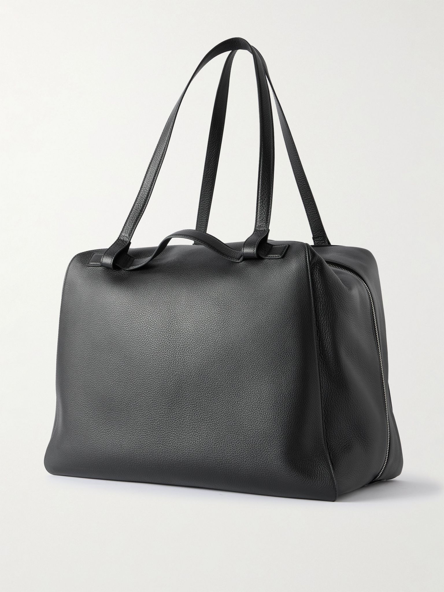 Nelson Large Full-Grain Leather Weekend Bag Black - 3