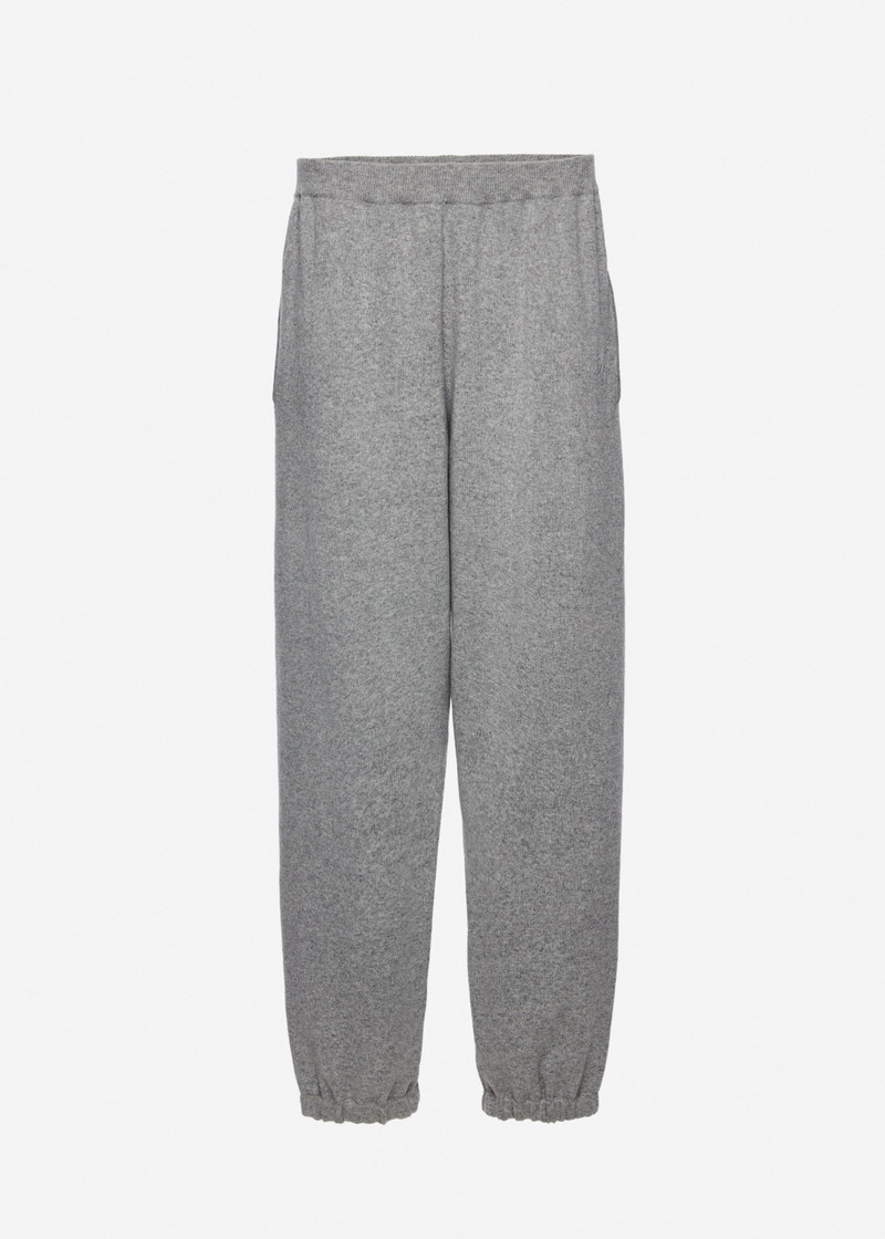 Cashmere and cotton joggers in grey 1
