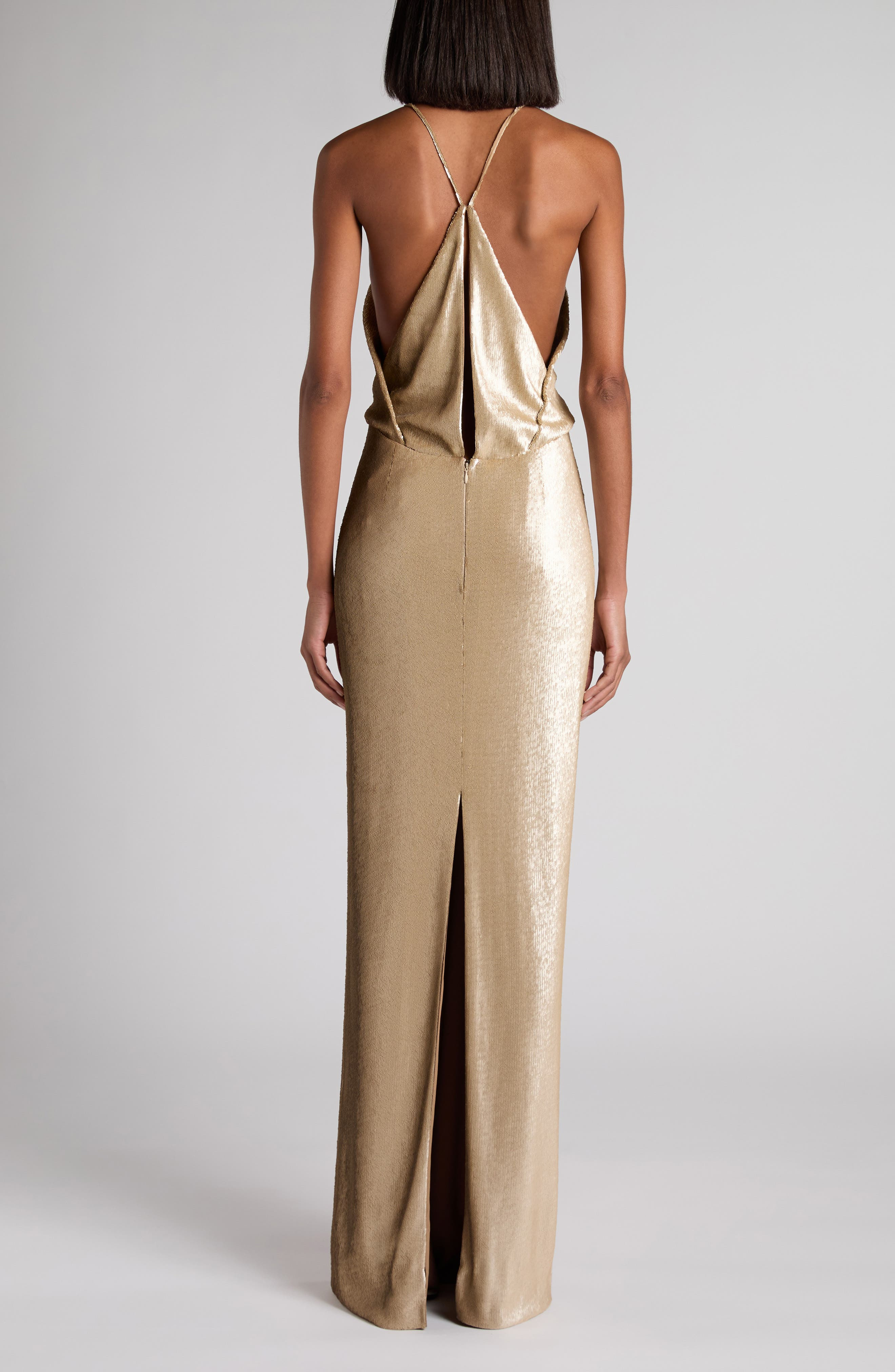 TOM FORD Sequin Embroidered Tulle Gown in By001 Gold at Nordstrom - 2