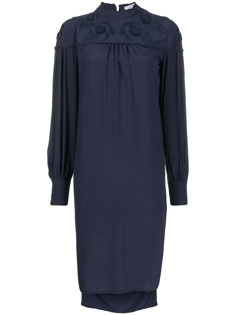 floral embroidered shift dress 1