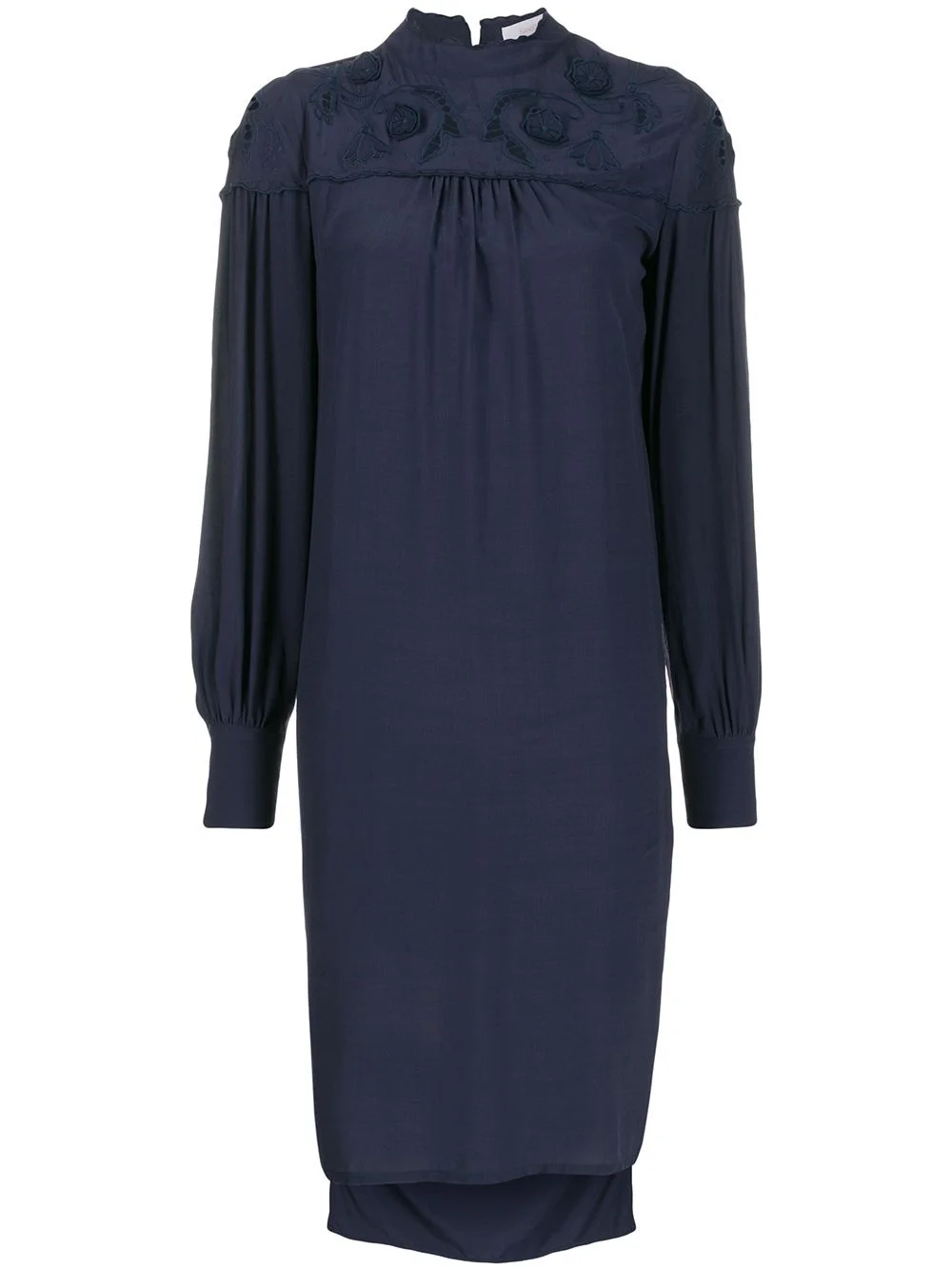 floral embroidered shift dress - 1