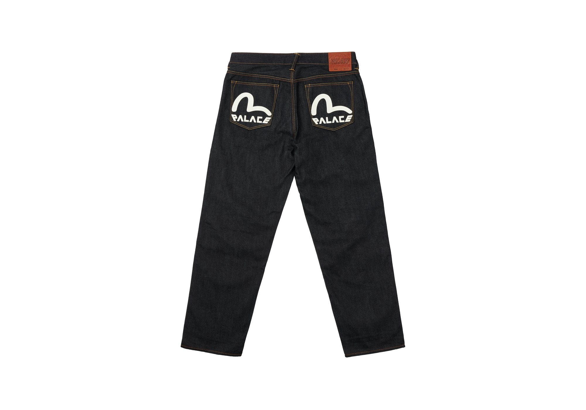 PALACE EVISU 2008 CLASSIC SEAGULL DENIM JEANS INDIGO RAW - 1