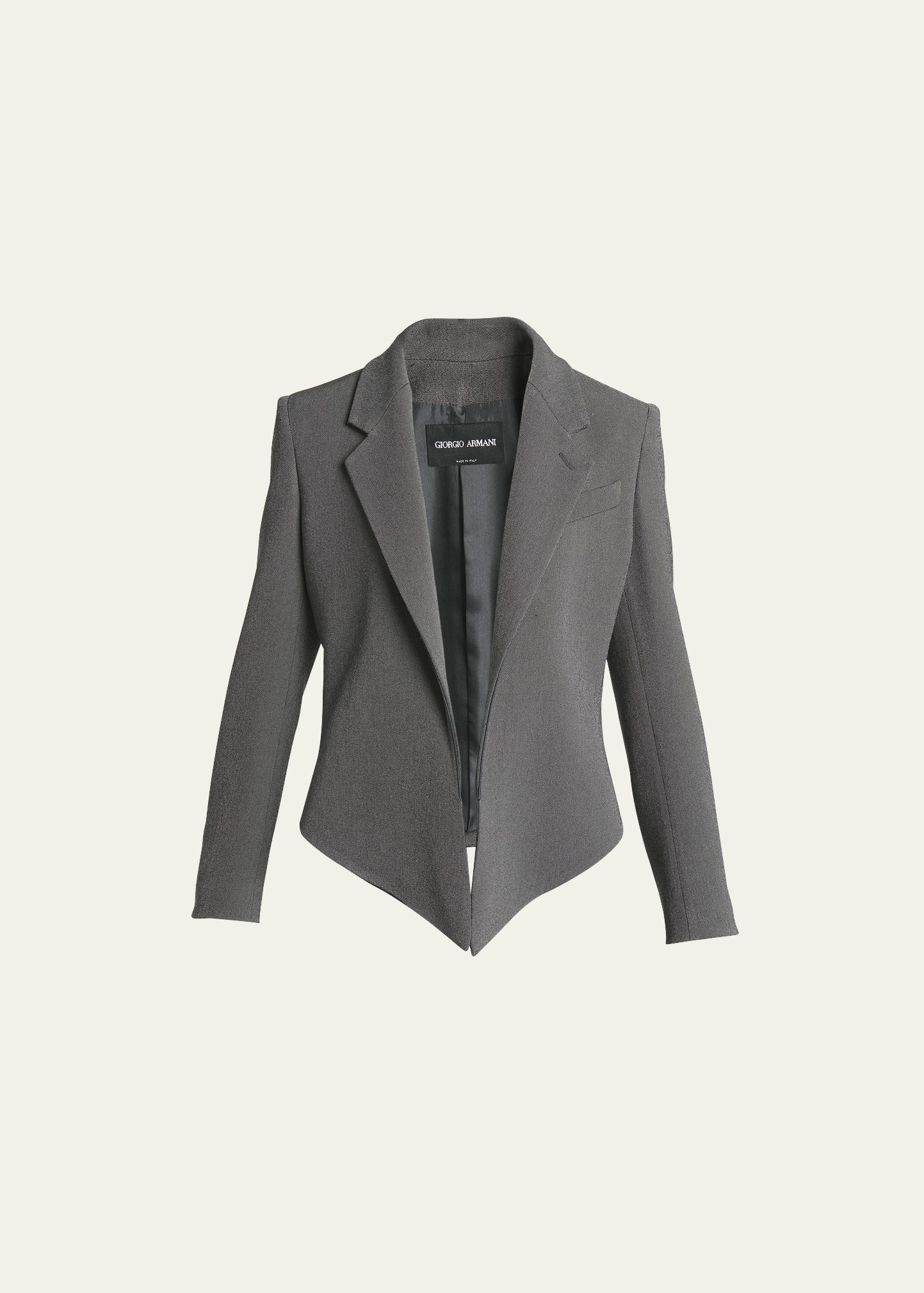 Open-Front Textured Viscose Blazer - 1